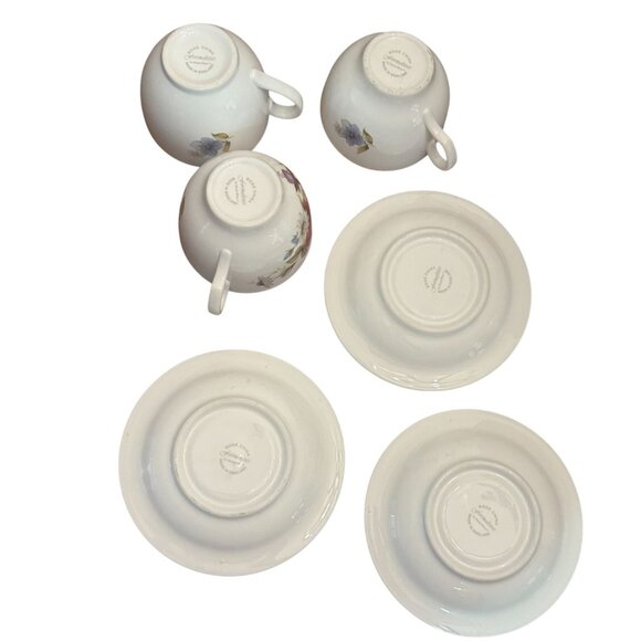 Bone China Formalities By Baum Bros. Floral Teacup & Saucer Set Of 3 Made In Eng - Picture 5 of 7